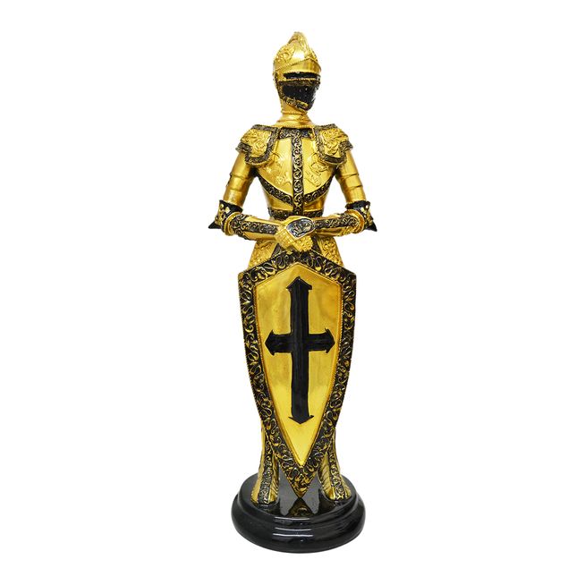 Cavaleiro-Templario-com-Escudo-Dourado-36-Cm Cavaleiro-Templario-com-Escudo-Dourado-36-Cm