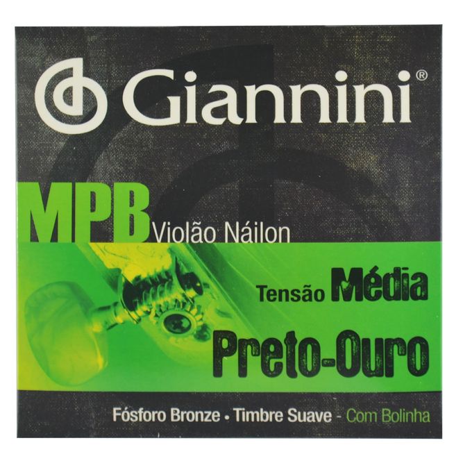 Encordoamento-Nylon-para-Violao-com-Bordoes-Dourados-e-Bolinha---Giannini Encordoamento-Nylon-para-Violao-com-Bordoes-Dourados-e-Bolinha---Giannini