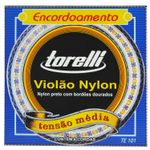 Encordoamento-Nylon-Preto-para-Violao-com-Bordoes-Dourados---Torelli