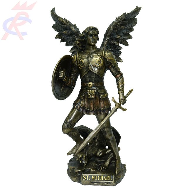 Estatueta-em-Resina-Decorativa-Arcanjo-Sao-Miguel-c-Espada-e-Escudo-31-Cm Estatueta-em-Resina-Decorativa-Arcanjo-Sao-Miguel-c-Espada-e-Escudo-31-Cm