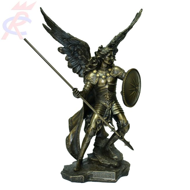 Estatueta-em-Resina-Decorativa-Arcanjo-Sao-Raphael-c-Lanca-e-Escudo-33-Cm Estatueta-em-Resina-Decorativa-Arcanjo-Sao-Raphael-c-Lanca-e-Escudo-33-Cm