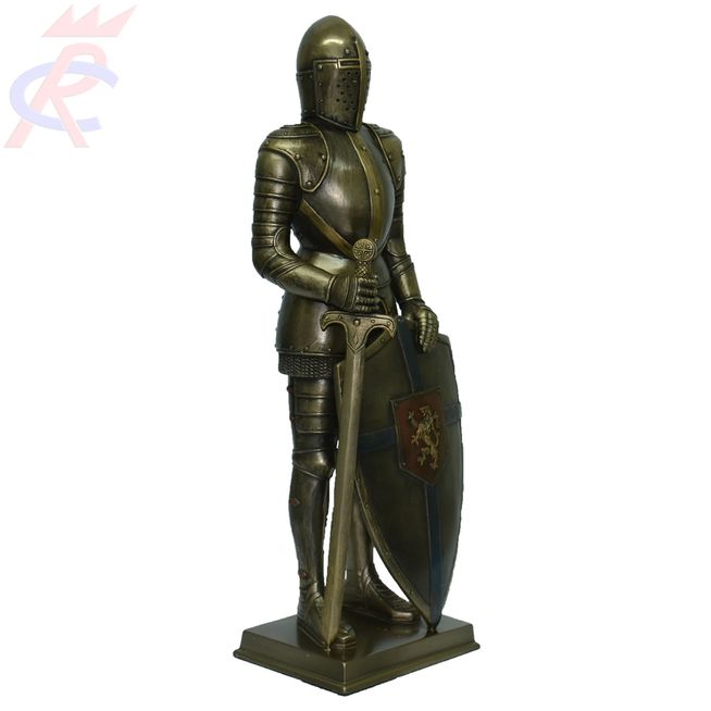 Estatueta-em-Resina-Decorativa-Guerreiro-Medieval-com-Espada-e-Escudo-32-Cm Estatueta-em-Resina-Decorativa-Guerreiro-Medieval-com-Espada-e-Escudo-32-Cm