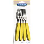 Garfo-Inox-para-Mesa-com-Cabo-Amarelo-Linha-Ipanema---Tramontina