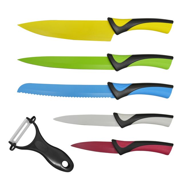 Jogo-de-Facas-Inox-e-Descascador-6-Pecas Jogo-de-Facas-Inox-e-Descascador-6-Pecas