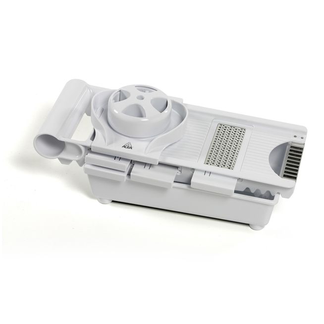 Ralador-e-Fatiador-Inox-com-4-Laminas-Intercambiaveis-6-em-1 Ralador-e-Fatiador-Inox-com-4-Laminas-Intercambiaveis-6-em-1