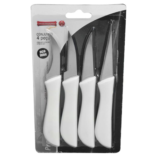 Jogo-de-Facas-para-Decoracao-com-Cabo-Branco-Pratical-4-Pcs---Mundial Jogo-de-Facas-para-Decoracao-com-Cabo-Branco-Pratical-4-Pcs---Mundial