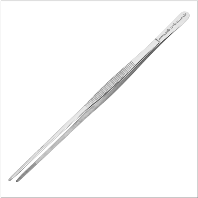 pinca-culinaria-profissional-reta-com-serrilha-30-cm-P-30 pinca-culinaria-profissional-reta-com-serrilha-30-cm-P-30